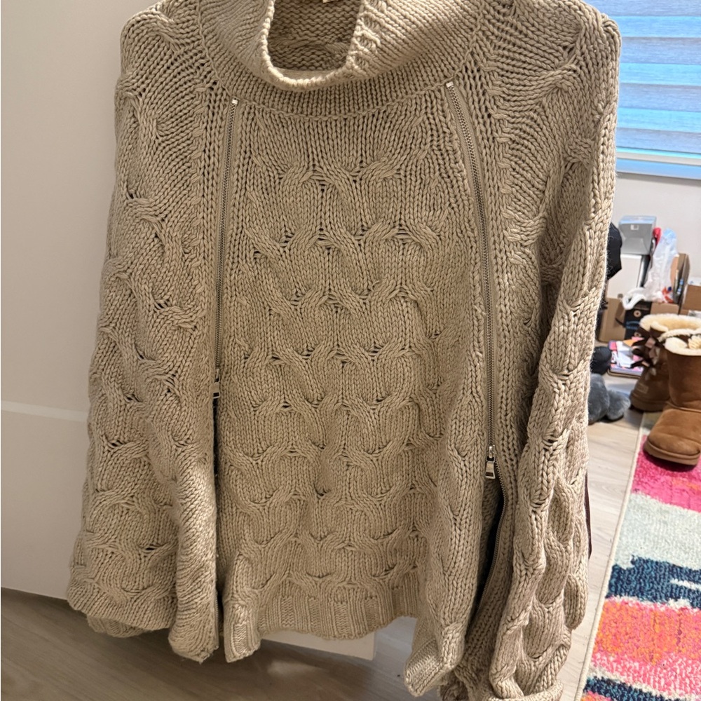 Cozy Beige Cable Knit Sweater